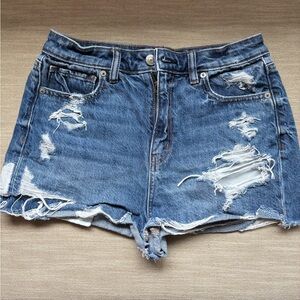 Distressed Denim Women's Shorts High Rise